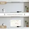 Marmer - Kalk - Goud - Luxe - Marmerlook - Wit keuken achterwand spatscherm klein -voor_na_NL