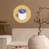 Blikje - Minimalistisch - Blauw - Illustratie Wandcirkel behangsticker klein -sfeer1