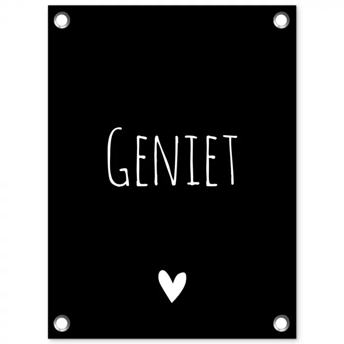 Spreuken - Quotes - Geniet tuinposter los doek klein -3d