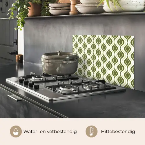Patroon - Retro - Groen keuken achterwand spatscherm klein 900 -usp_NL