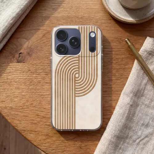 Symmetrische bocht - Koperkleurig Telefoonhoesje iPhone 17 Pro klein -sfeer1