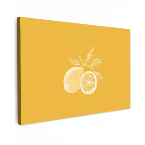 Citroenen - Illustratie - Minimalistisch - Geel canvas 2cm klein -z3d