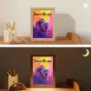 Leeuw - Verf- Kleuren - Dier Light Box met kabel (Kinderlampje) klein -sfeer3_kind