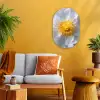 Wit - Bloem - Elegant Wandcirkel Ovaal Forex klein -sfeer4