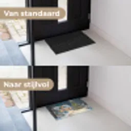 Kerst - Kerstboom - Winter - Huis - Sneeuw Deurmat klein -voor-na_NL
