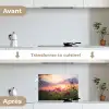 Bloemen - Roze - Zonsondergang - Natuur - Weide - Horizon keuken achterwand spatscherm klein -voor_na_FR