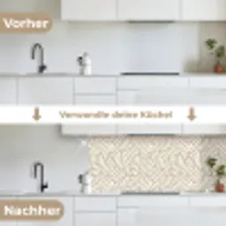 Abstract - Modern - Beige keuken achterwand 2 middel 871 -voor-na_DE