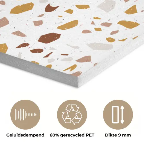 Terrazzo -  Patroon - Wit - Urban PET vilt klein 837 -closeup_NL