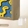 Smileys - Geel - Blauw Light Box met batterij (Wandlamp kind) middel -USP_websiteoplaadbaarNL