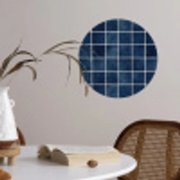 Tegel - Modern - Blauw Wandcirkel behangsticker klein 186 -sfeer3