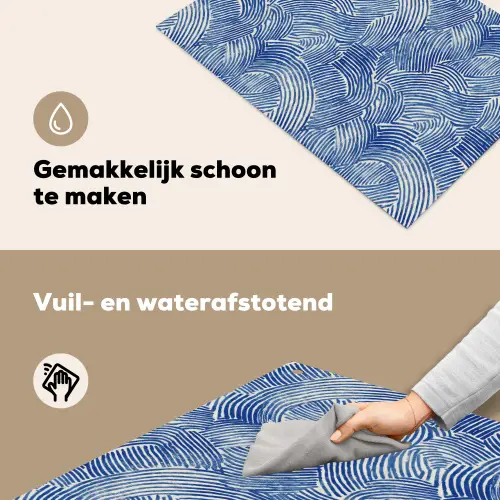 Modern - Abstract - Blauw Inductie beschemer met haakjes klein 777 -ky-schoon-nl