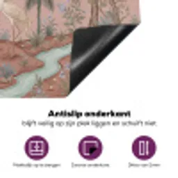 Nostalgisch - Reigers - Roze Inductie beschermer vinyl 3mm middel -zzzzzzz-cc-onderkant