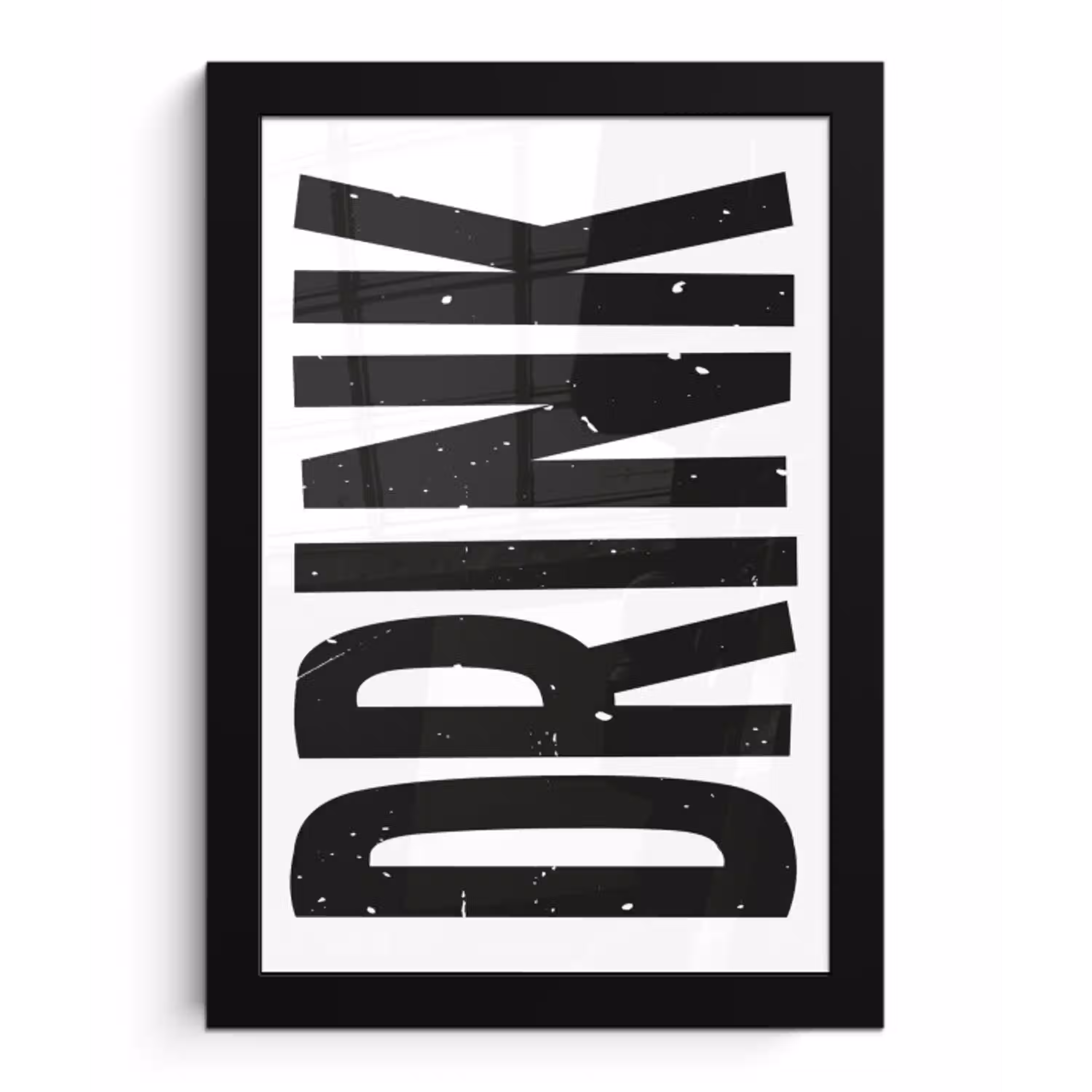 Drink - Zwart - Wit - Decoratie fotolijst zwart zonder passe partout klein -3d