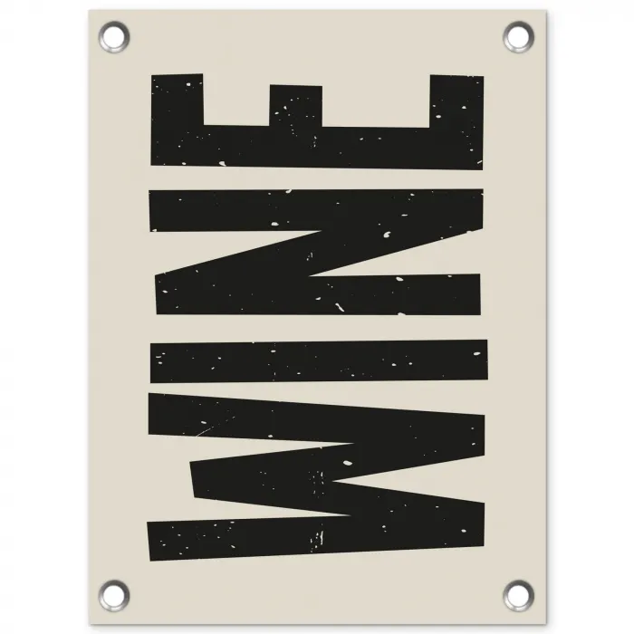Zwart - Wijn - Decoratie - Vintage tuinposter los doek klein -3d