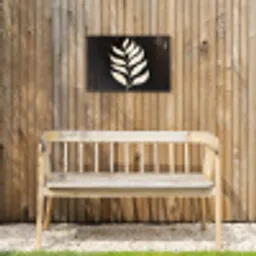 Blad - Wit - Minimalistisch Tuinposter op houten frame 2 cm dik klein -sfeer4