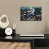 Mozaïek - Walvis - Koraal - Water poster papier klein -sfeer1