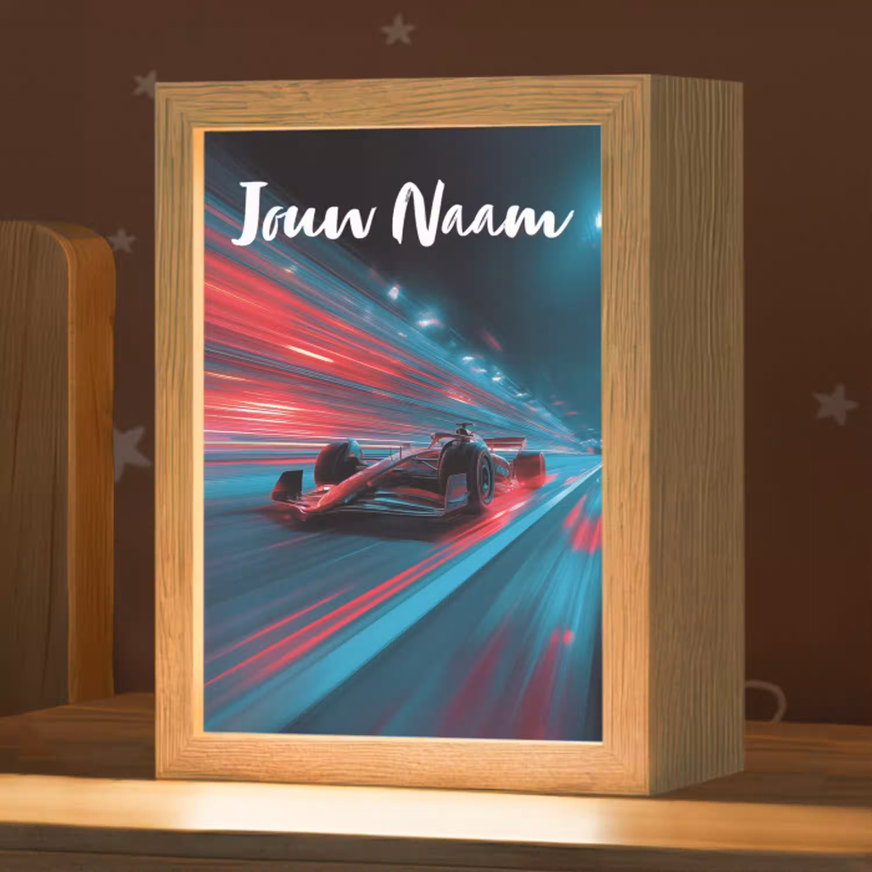 Formule 1 - Raceauto - Rood - Neonverlichting Light Box met kabel (Kinderlampje) klein -zzz_3d_website