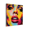 Vrouw - Gezicht - Kleurrijk aluminium wit klein -3d