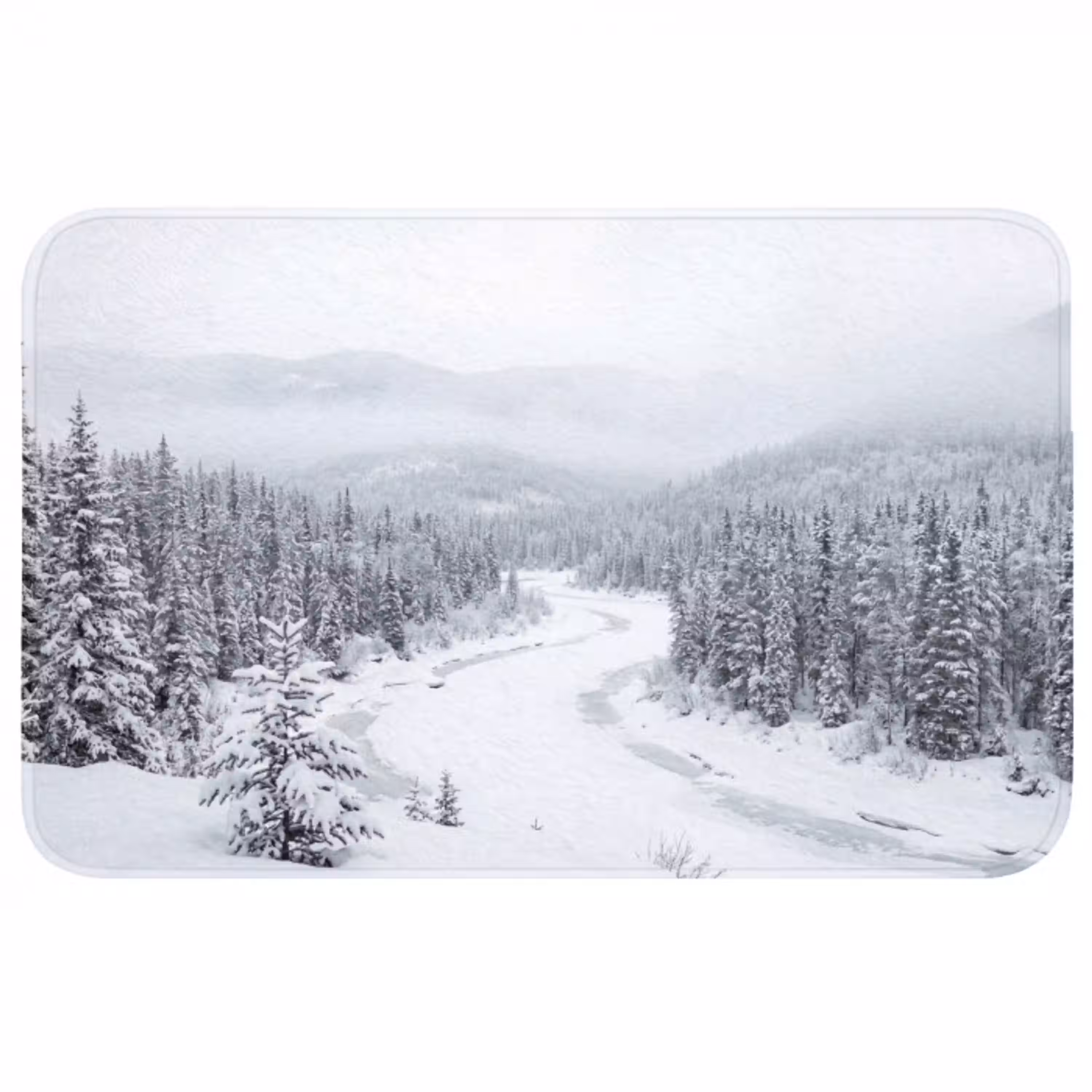 Rivier - Bevroren - Landschap - Winter Badmat middel -3d