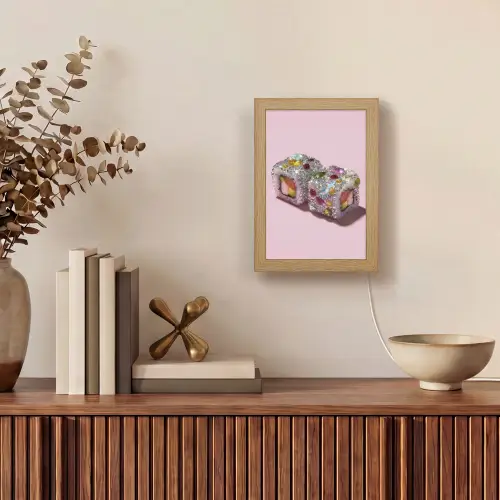 Sushi - Rolletjes - Steentjes - Kleurrijk Light Box met kabel (Tafellamp) klein -sfeer2