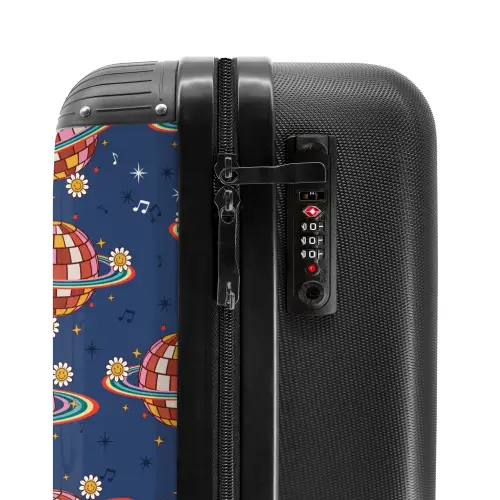 Retro disco regenbogen patroon kleurrijk NBS - Handbagage koffer - Kinderen Unisex middel -slot