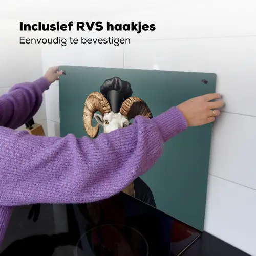 Geit - Hoorns - Kokskleding Inductie beschemer met haakjes klein -ky-ophangen-nl