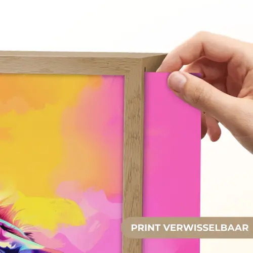 Leeuw - Verf- Kleuren - Dier Light Box met batterij (Wandlamp kind) middel -USP_websiteprintNL