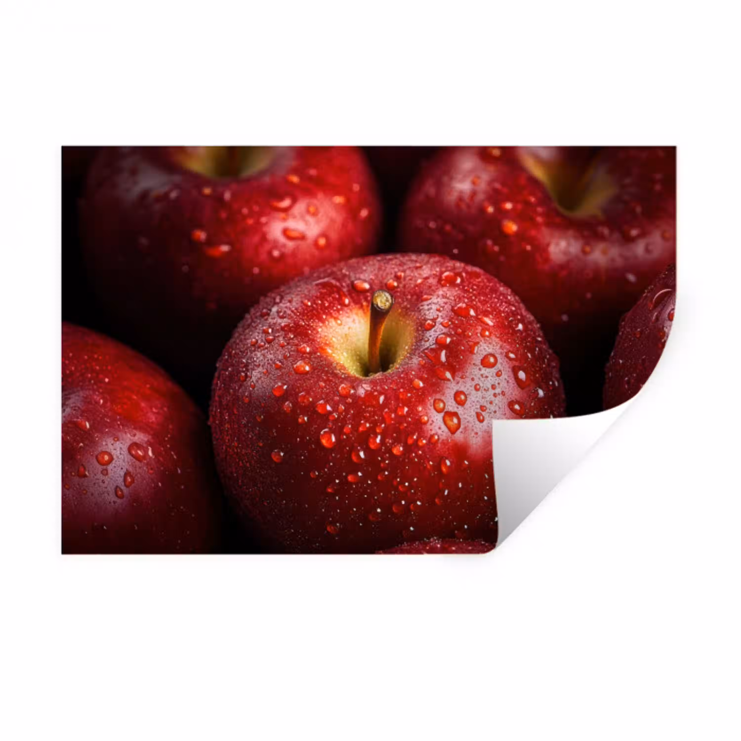 Rood - Appels - Fruit Muursticker klein -3d