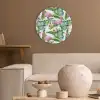 Bladeren - Flamingo - Bloemen - Jungle Akoestische PET Vilt - Rond klein -sfeer1