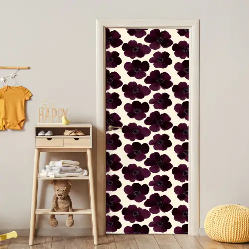 Bloemen - Aquarel - Paars deurposter klein 289 -sfeer4