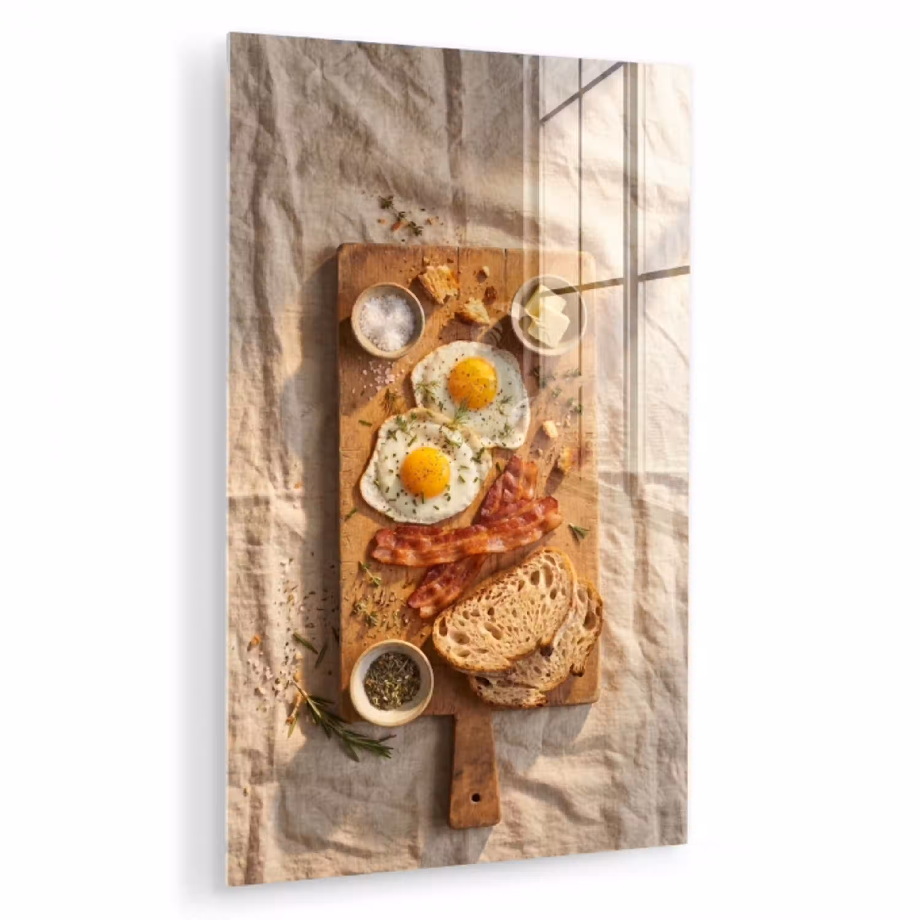 Eten - Ontbijt - Hout - Rustiek - Geel plexiglas 5mm klein -zzzproduct_nieuw