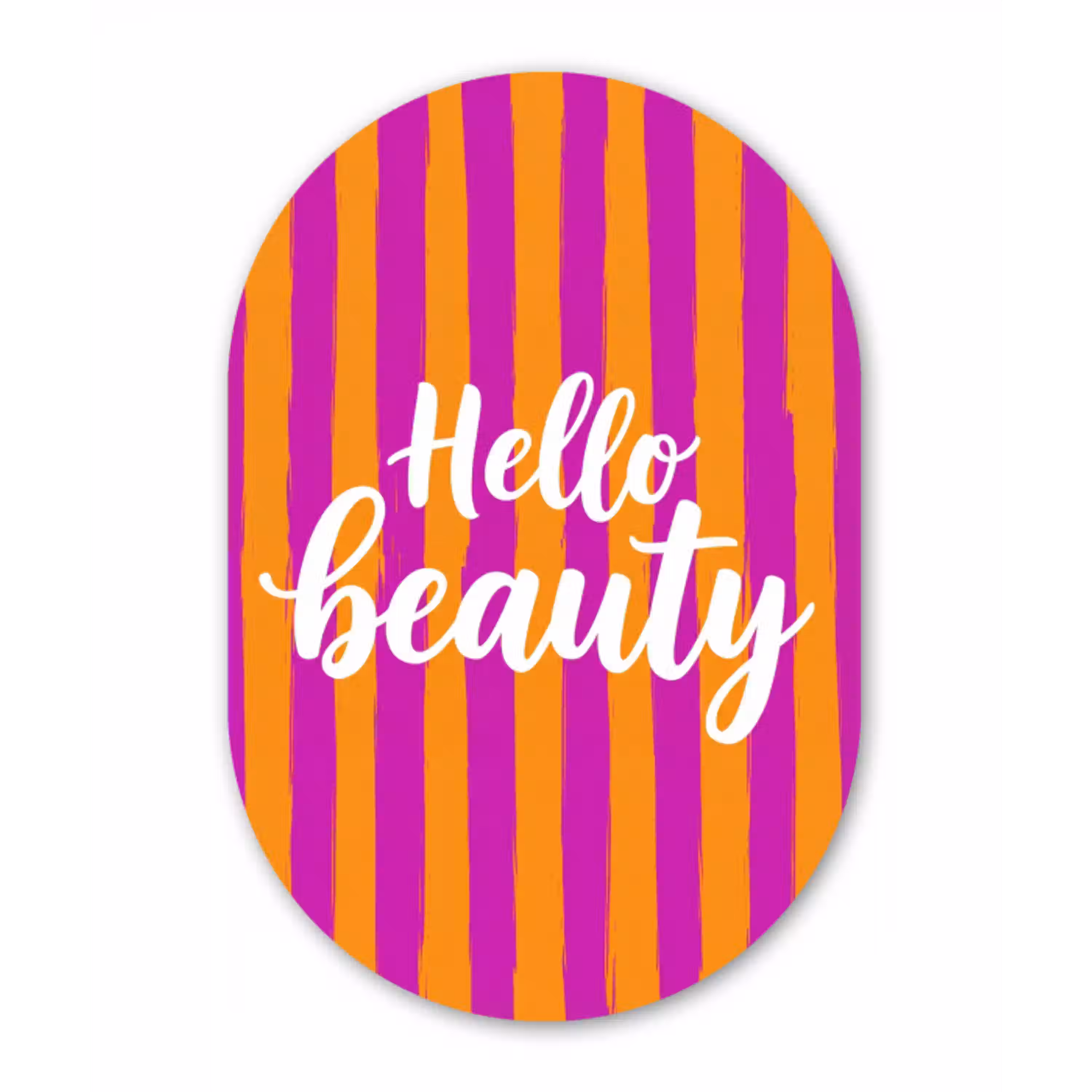 Modern - Hello - Oranje Wandcirkel Ovaal Aluminium middel -3d