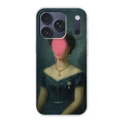 Kroon - Roze druipend verf - Portret Telefoonhoesje iPhone 17 Pro klein -3d