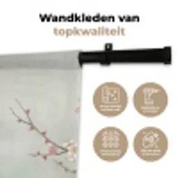 Kersen - Bloesem - Groen Wandkleed katoen middel -sfeer2