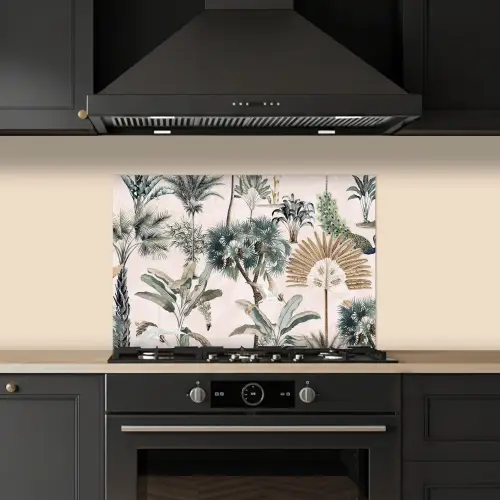 Tropisch - Bomen - Bladeren - Jungle keuken achterwand spatscherm klein -sfeer1