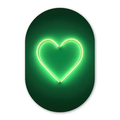 Neon - Groen - Licht Wandcirkel Ovaal Forex klein -3d
