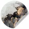 Zwart - Marmer - Luxe - Goud Wandcirkel behangsticker klein -3d