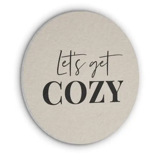 Beige - Winter - Quote - Cozy Akoestische PET Vilt - Rond klein -3d