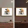 Drumstel - Oranje - Zwart - Aquarelverf Light Box met batterij (Wandlamp) middel -sfeer3