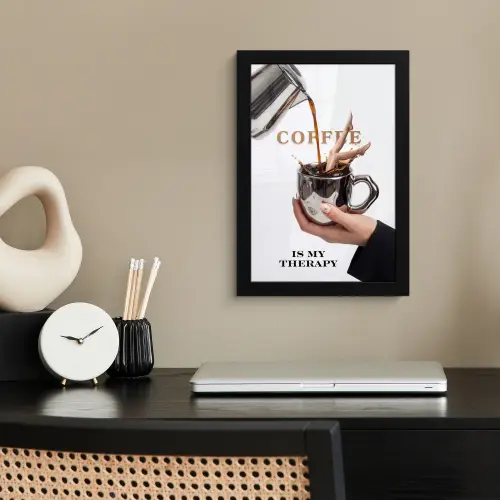 Koffie - Mok - Kan - Therapie fotolijst zwart zonder passe partout klein -sfeer1