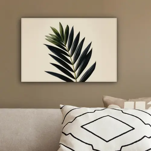 Palmblad - Donkere bladen - Subtiel canvas 2cm klein -sfeer3