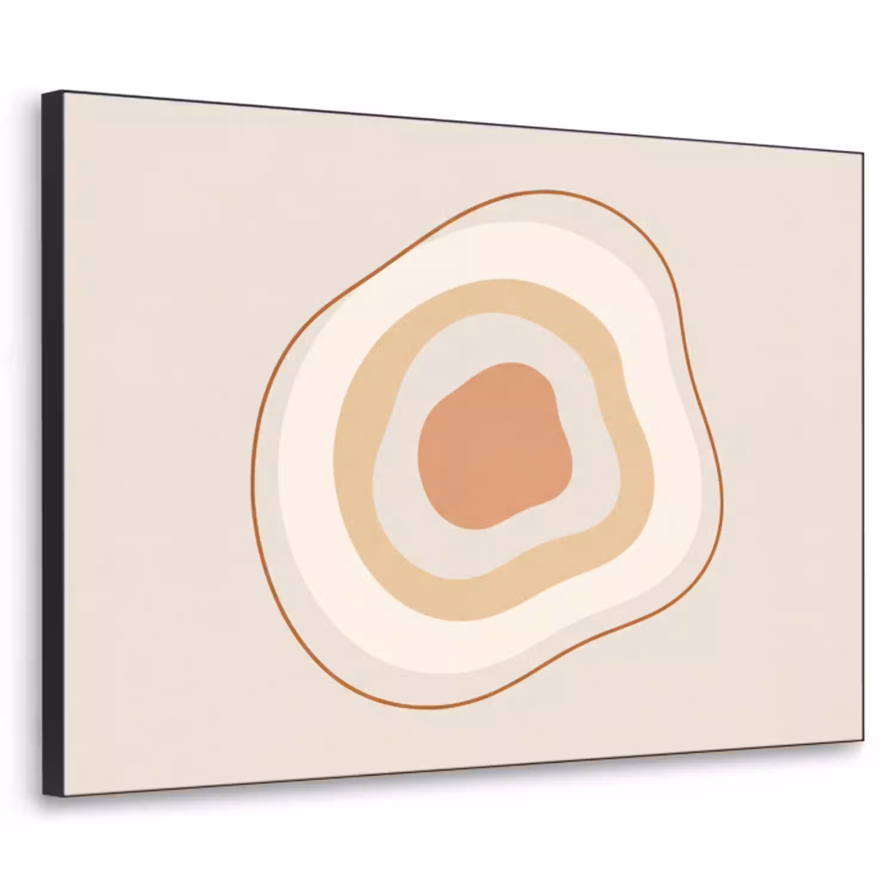 Abstract - Organisch - Modern - Beige - Kunst Textielframe zwart klein -3d