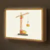 Kraan - Oranje - Scheepscontainer Light Box met batterij (Wandlamp kind) middel -z3d_website