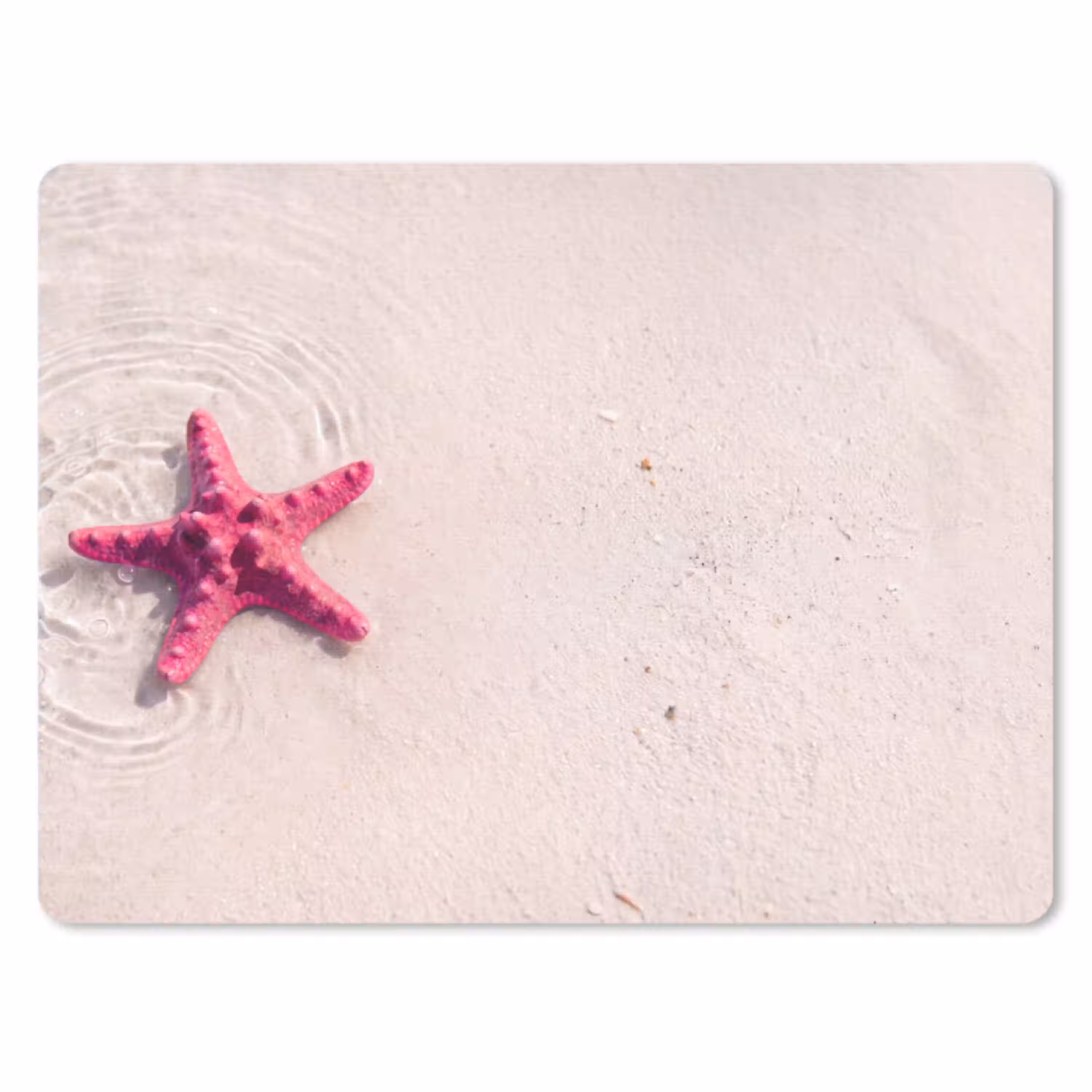 Zeeleven - Zeester - Strand - Roze - Water muismat rubber klein -3d