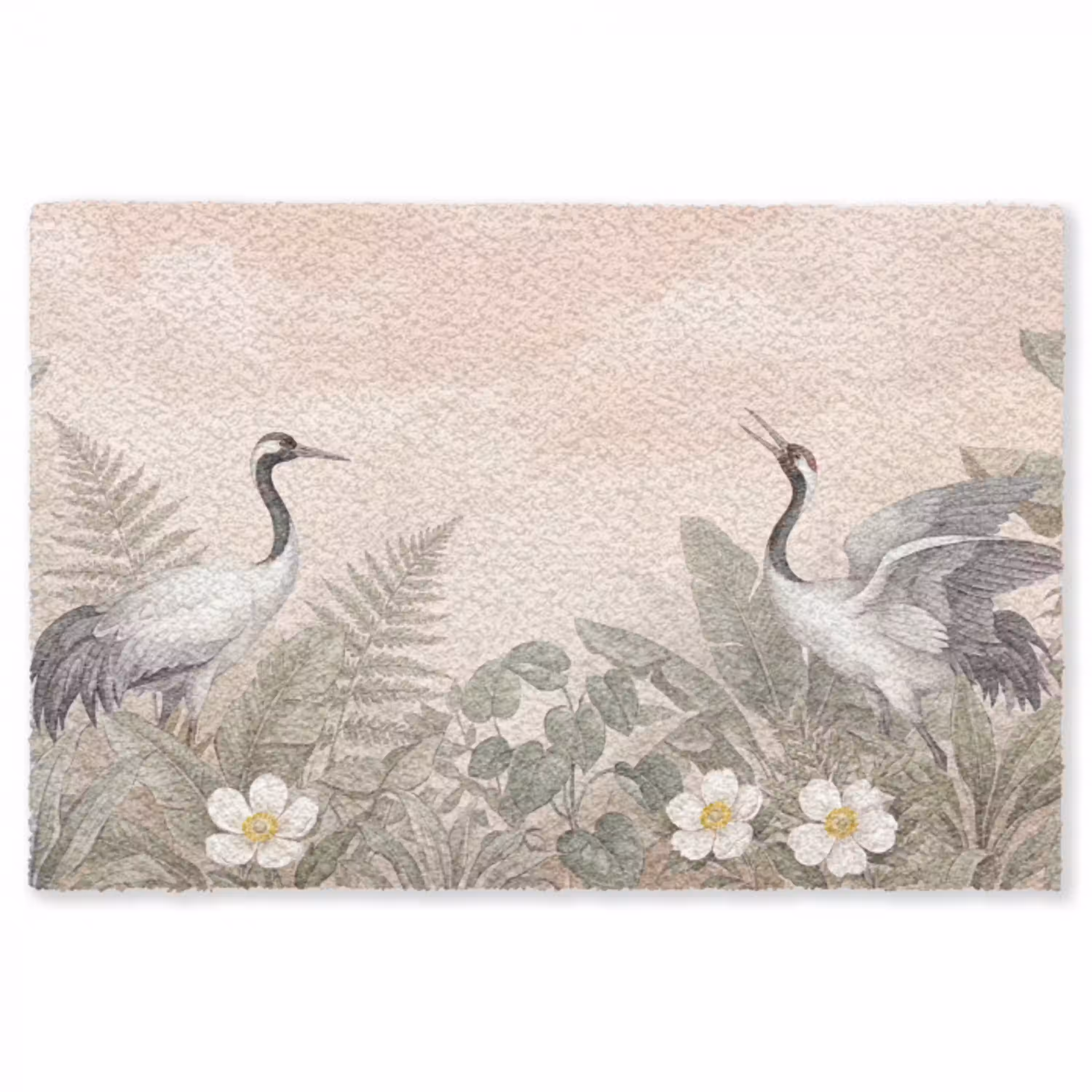 Kraanvogels - Natuur - Roze Vloerkleed Rechthoek klein -3d