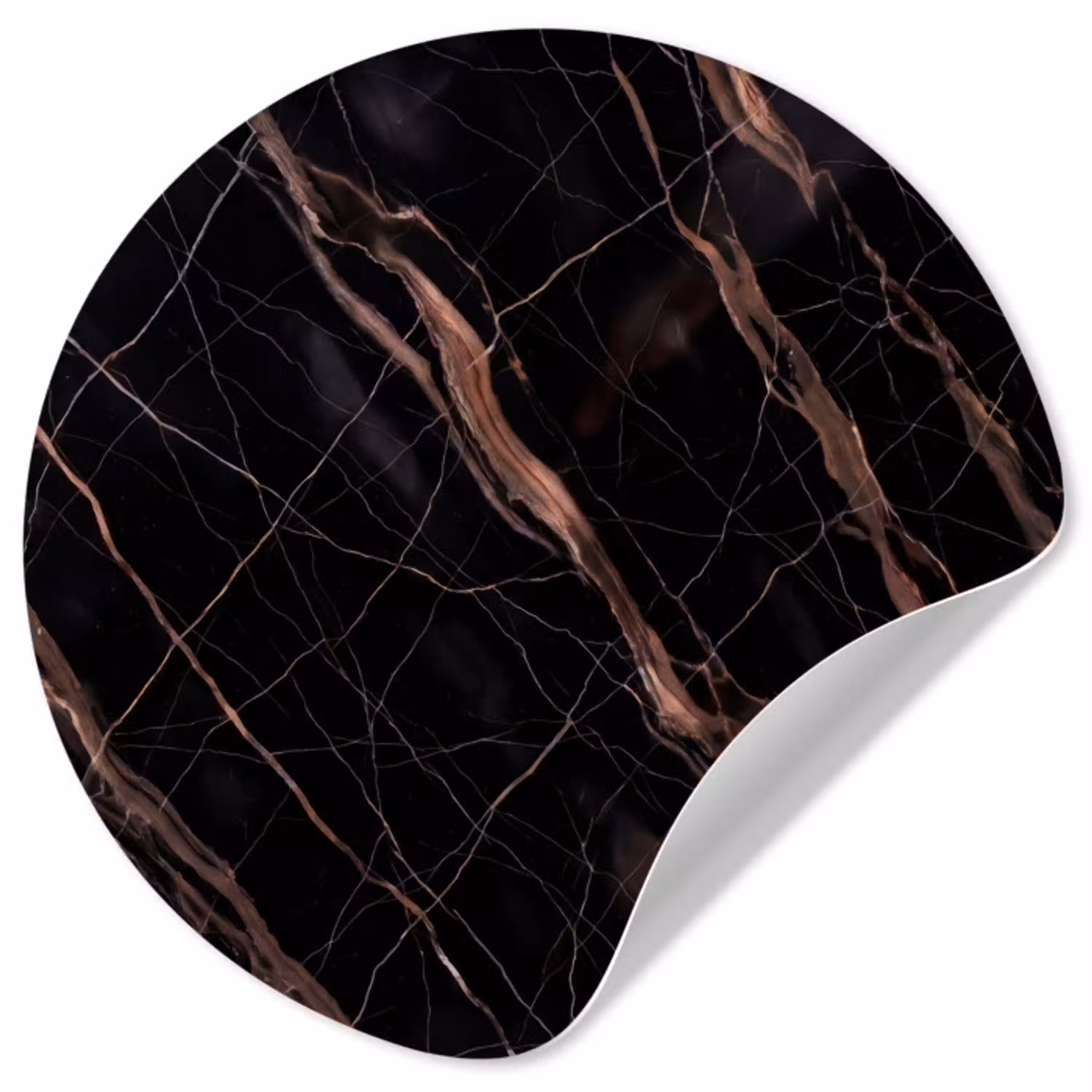 Marmer - Goud - Patroon - Luxe - Zwart Wandcirkel behangsticker klein -3d