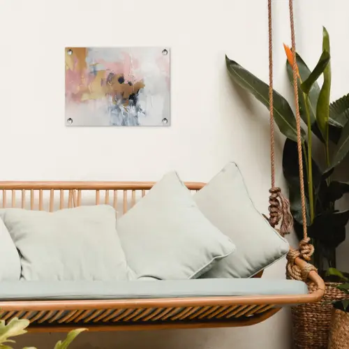 Abstract - Pastel kleuren - Goud - Modern - Aesthetic tuinposter los doek klein -sfeer7