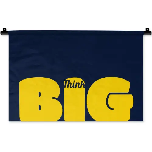 Think big - Blauw - Geel Wandkleed katoen klein -zz3d