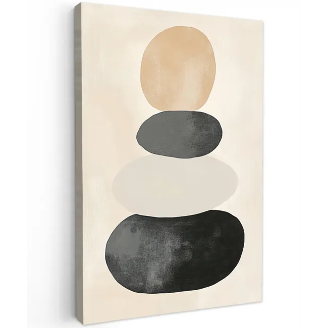 Japandi - Wabi sabi - Beige Tuinposter op houten frame 2 cm dik klein -3d