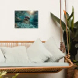 Zeehond - Water - Blauw tuinposter los doek klein -sfeer7
